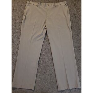 Slazenger Golf Pants Mens 42x30 Khaki Tan Performance Stretch Flat Front Slacks